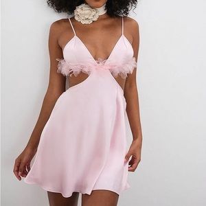 NWT- For Love & Lemons Floral Trim Slip Dress